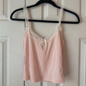 Edikted Pink Lace Trim Crop Top